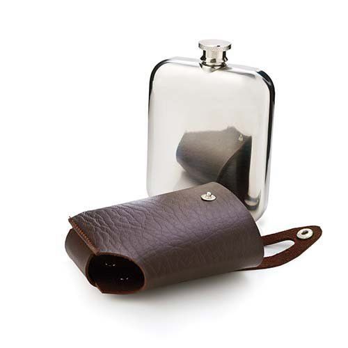 Load image into Gallery viewer, Viski Stainless Steel Flask And Traveling Case - lily &amp;amp; onyx

