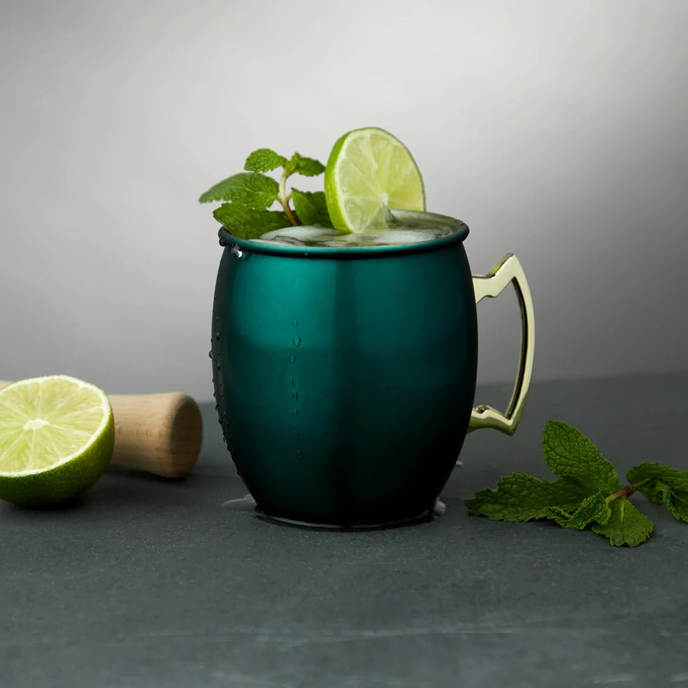 
                      
                        Twine Living Stainless Steel Moscow Mule Mug with Metallic Green & Gold Finish - lily & onyx
                      
                    