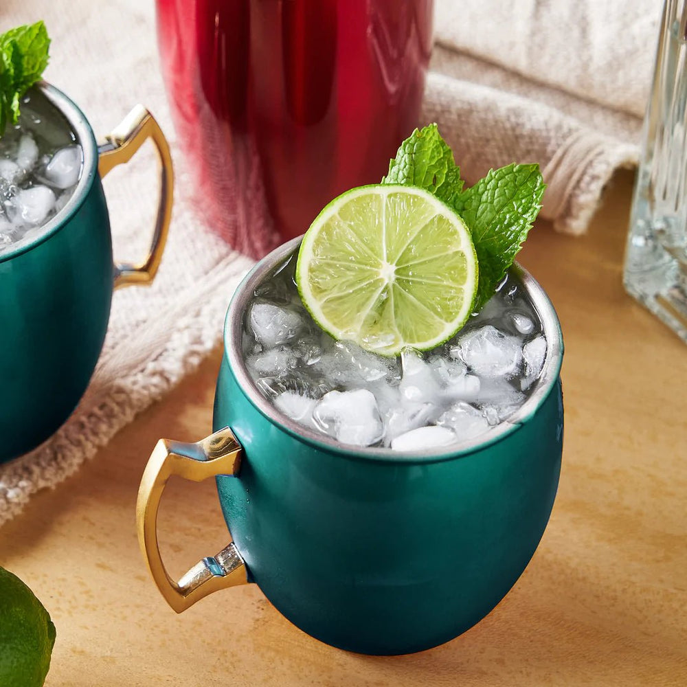 
                      
                        Twine Living Stainless Steel Moscow Mule Mug with Metallic Green & Gold Finish - lily & onyx
                      
                    