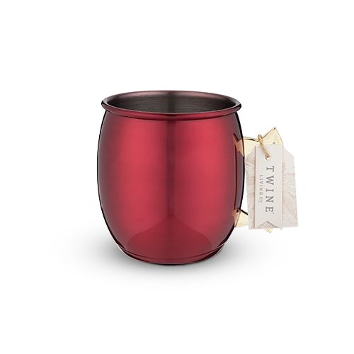 Twine Stainless Steel Moscow Mule Mug with Metallic Red & Gold Finish - lily & onyx