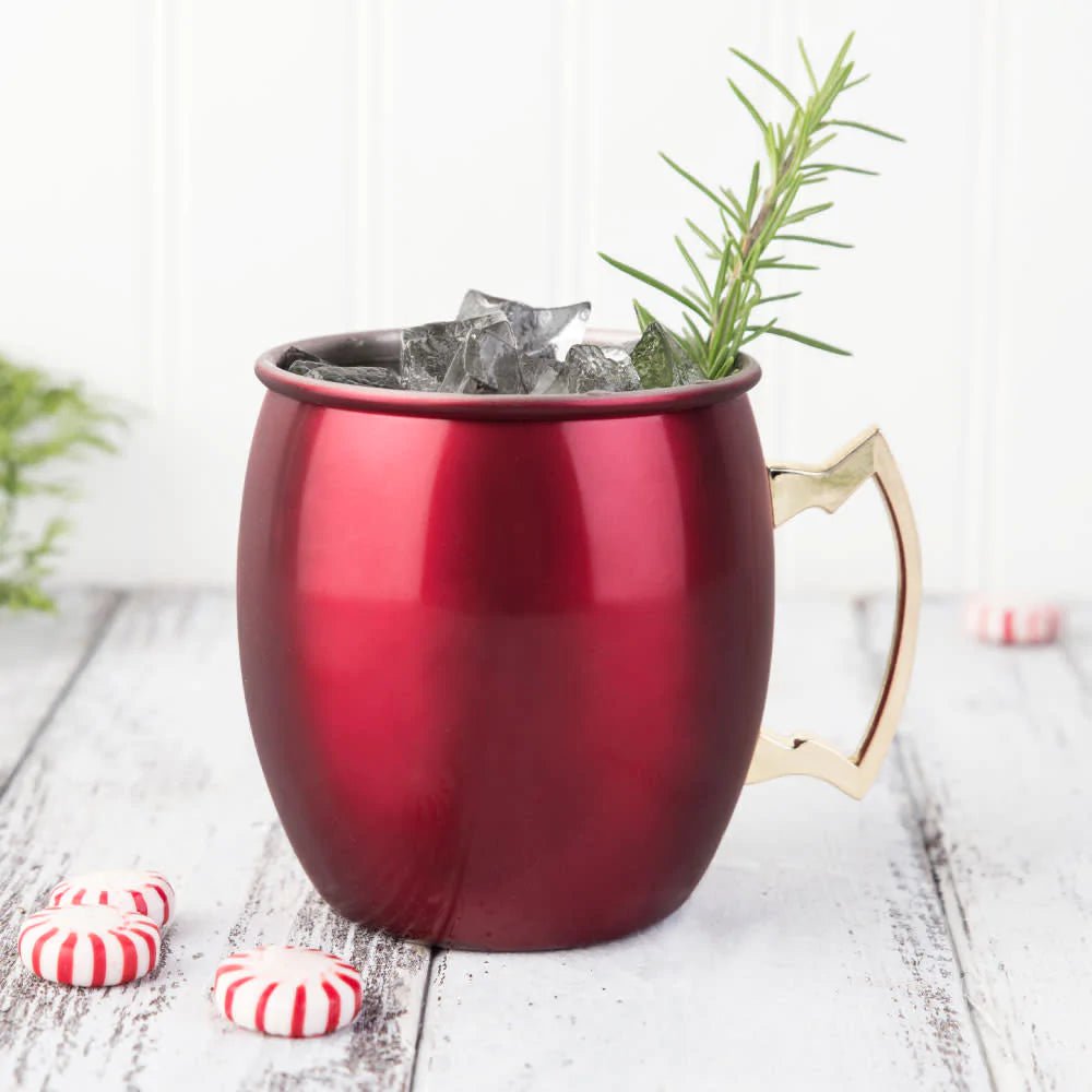 Twine Living Stainless Steel Moscow Mule Mug with Metallic Red & Gold Finish - lily & onyx