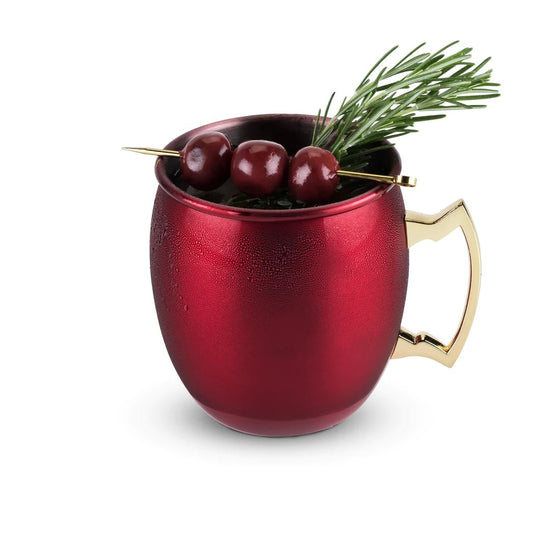 Twine Living Stainless Steel Moscow Mule Mug with Metallic Red & Gold Finish - lily & onyx