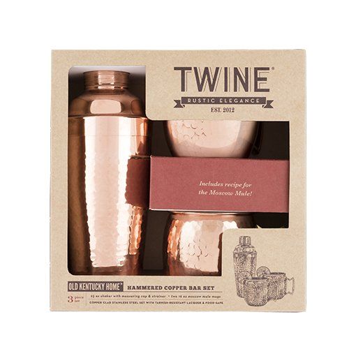 
                      
                        Twine Stainless Steel Moscow Mule & Shaker Bar Set with Hammered Copper Finish - lily & onyx
                      
                    