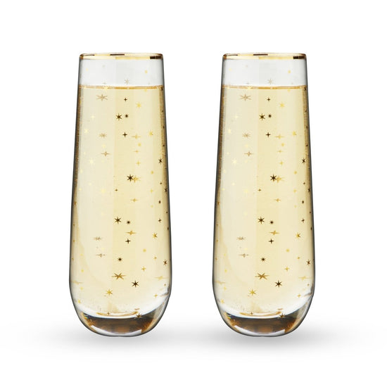 Twine Starlight Stemless Champagne Flute, Set of 2 - lily & onyx