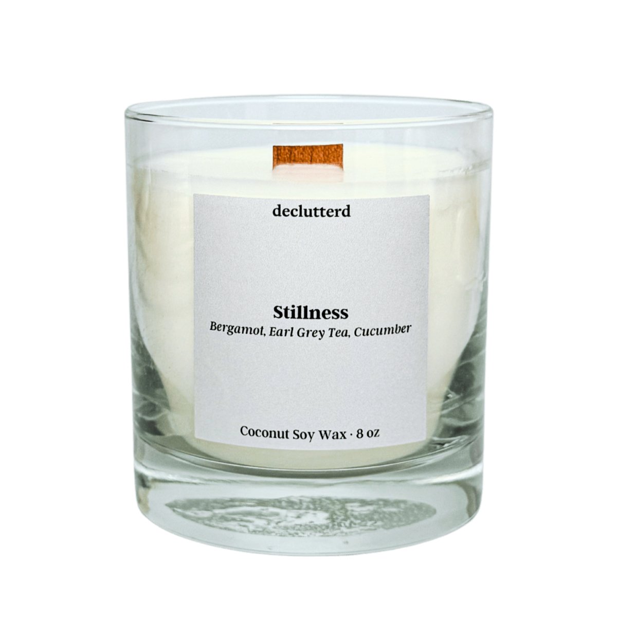 declutterd Stillness Wood Wick Candle - lily & onyx