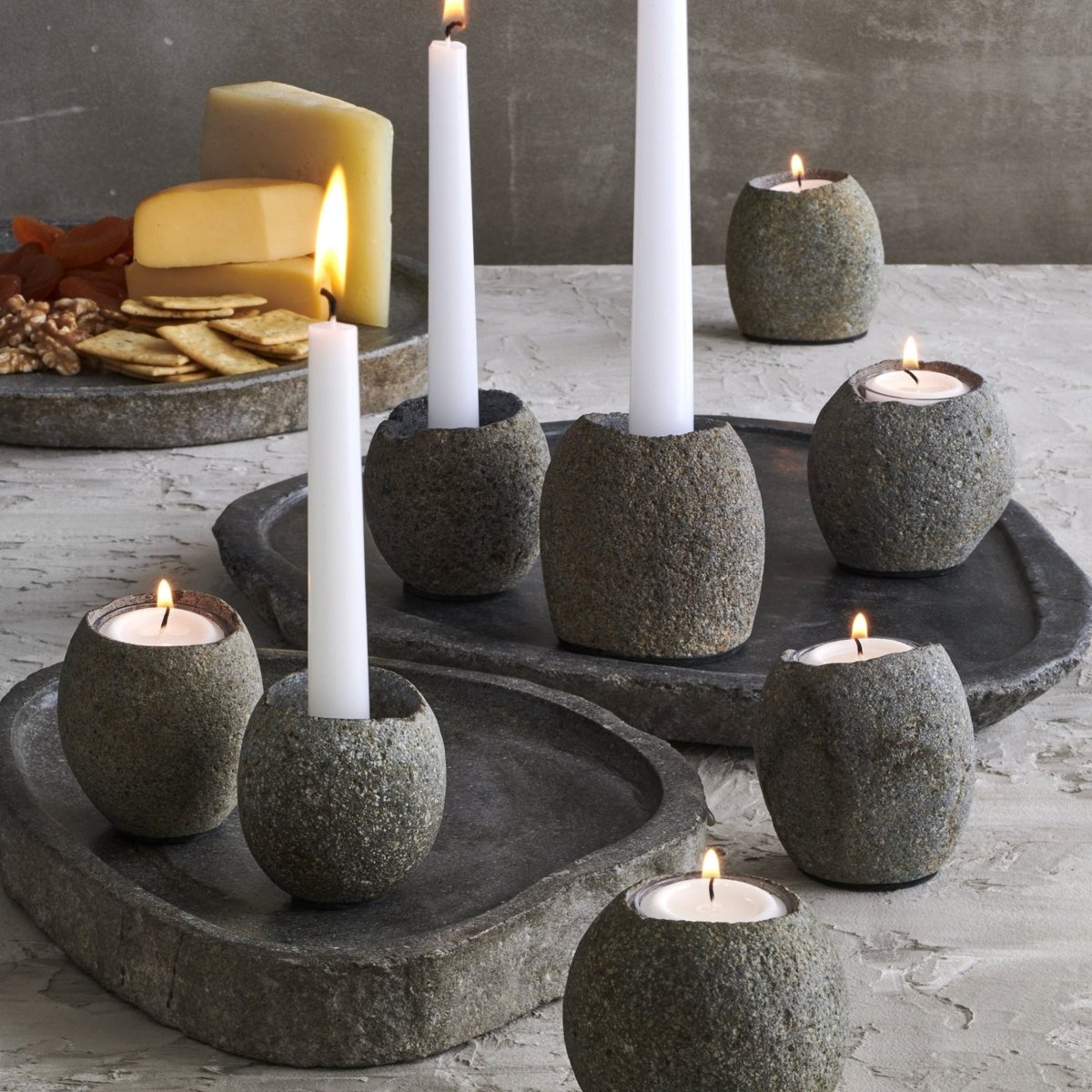 Onyx Stone Candle holder set of buying 3