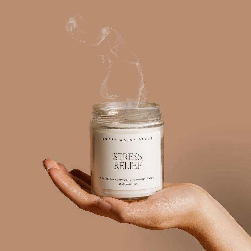 Sweet Water Decor Stress Relief Soy Candle - Clear Jar - 9 oz - lily & onyx