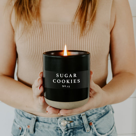 Sweet Water Decor Sugar Cookies Soy Candle - Black Stoneware Jar - 12 oz - lily & onyx