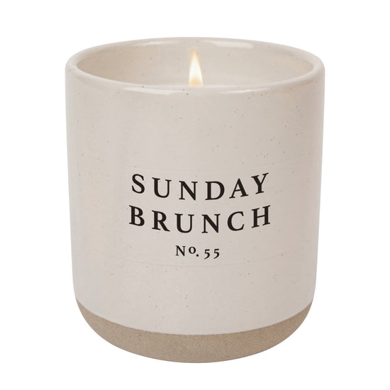 Load image into Gallery viewer, Sweet Water Decor Sunday Brunch Soy Candle - Cream Stoneware Jar - 12 oz - lily &amp;amp; onyx
