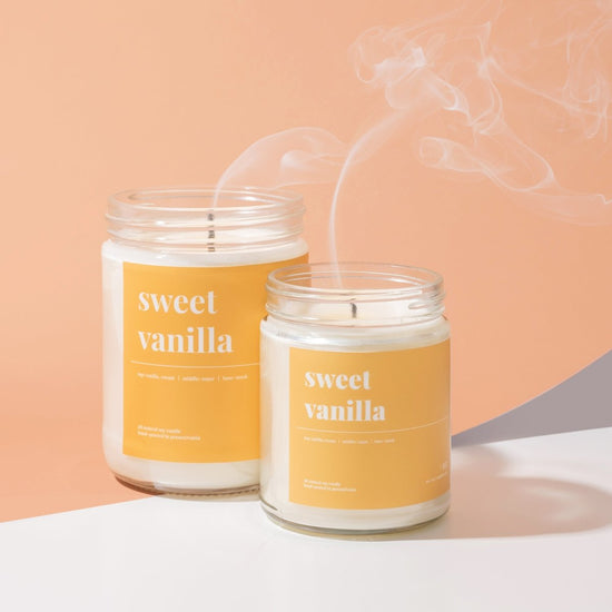 Candelles Sweet Vanilla Soy Candle, 9 oz - lily & onyx