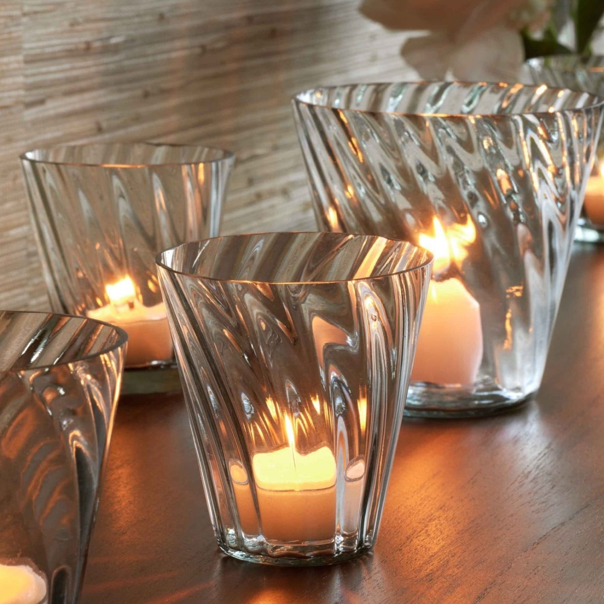 texxture Swirl Glass Votive Candle Holder, Set of 6 - lily & onyx