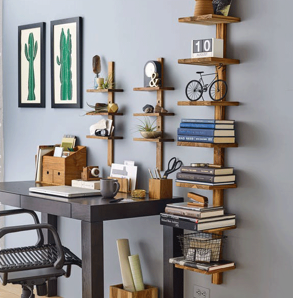 texxture Takara™ Column Wall Mountable Teak Shelf - lily & onyx