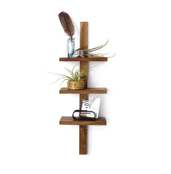 texxture Takara™ Column Wall Mountable Teak Shelf - lily & onyx