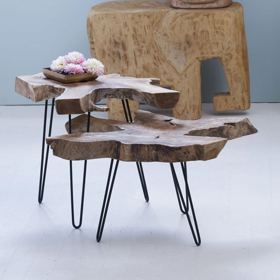 Load image into Gallery viewer, texxture Takara™ Live Edge Teak Coffee Table - lily &amp;amp; onyx
