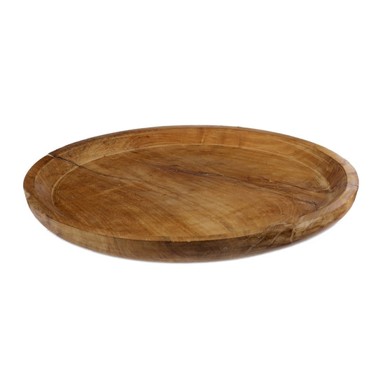 Load image into Gallery viewer, texxture Takara™ Round Teak Tray, 20&amp;quot; - lily &amp;amp; onyx
