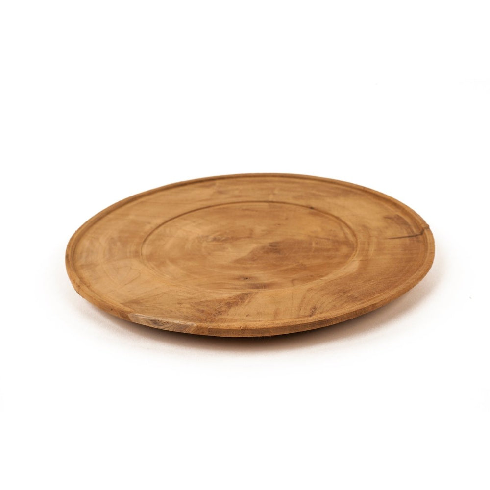 Takara™ Teak Root Centerpiece Plate on white background