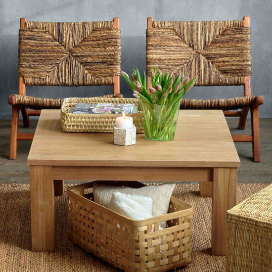 Load image into Gallery viewer, texxture Takara™ Teak Wood Square Coffee Table - lily &amp;amp; onyx
