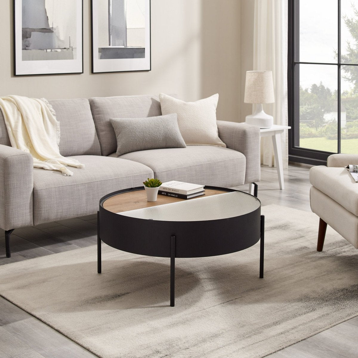 Walker Edison Tempestes Modern Sliding-Top Coffee Table - lily & onyx