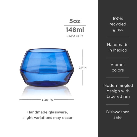 Viski Tequila Copita Glass, Cobalt - lily & onyx