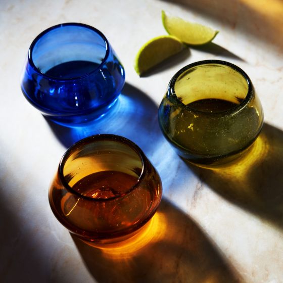 Viski Tequila Copita Glass, Cobalt - lily & onyx