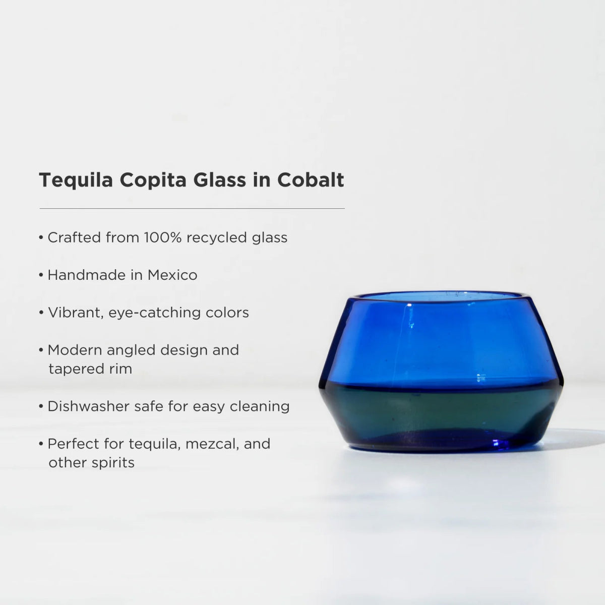 Viski Tequila Copita Glass, Cobalt - lily & onyx