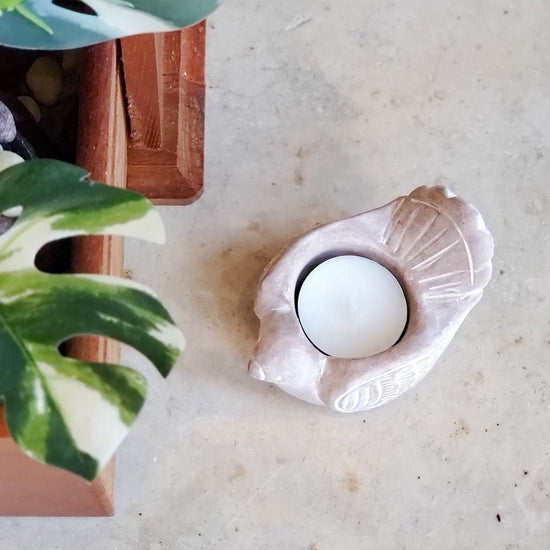 KORISSA Terracotta Tea Light Candle Holder, Bird - lily & onyx