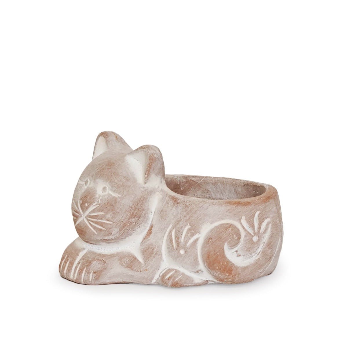 KORISSA Terracotta Tea Light Candle Holder, Cat - lily & onyx