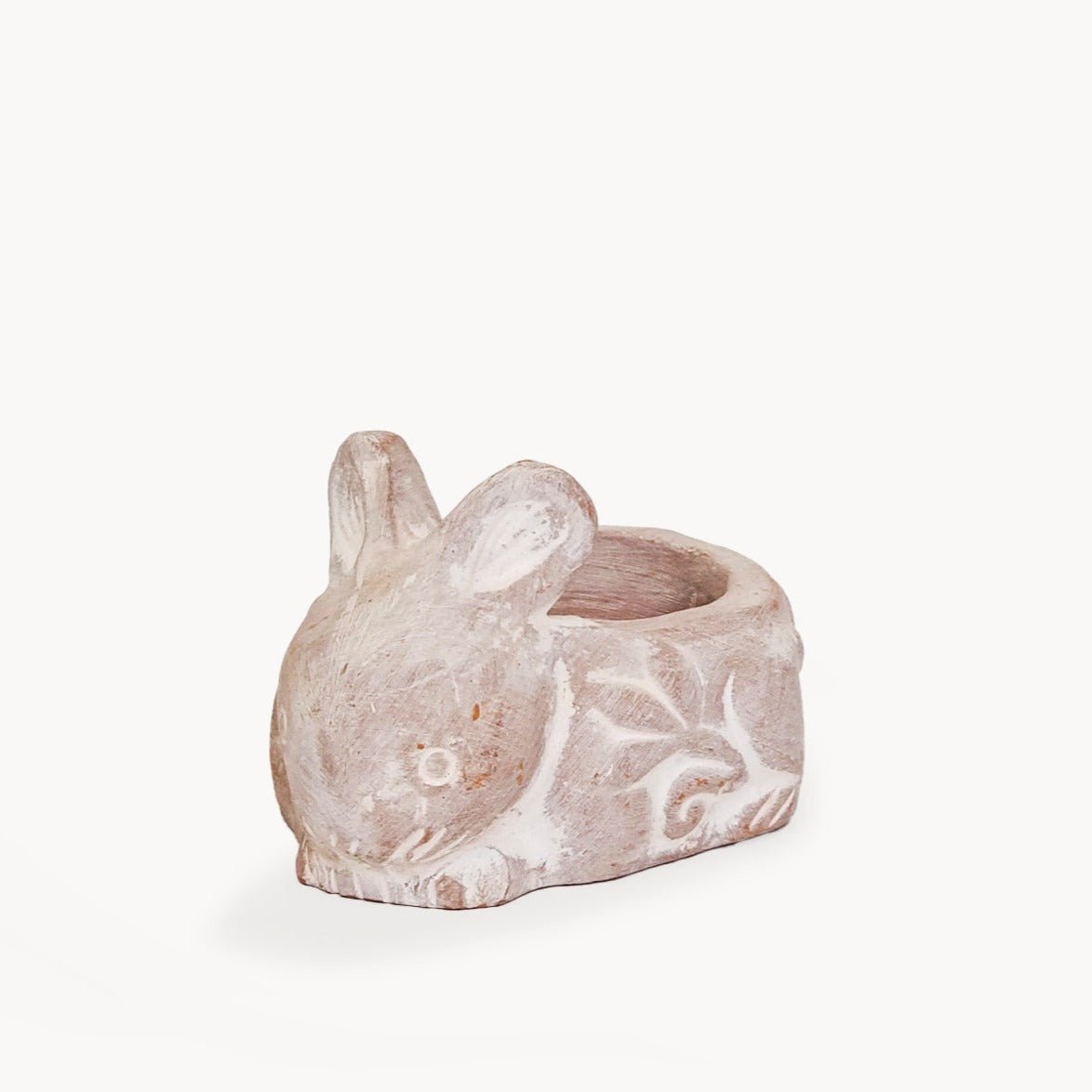 KORISSA Terracotta Tea Light Candle Holder, Rabbit - lily & onyx