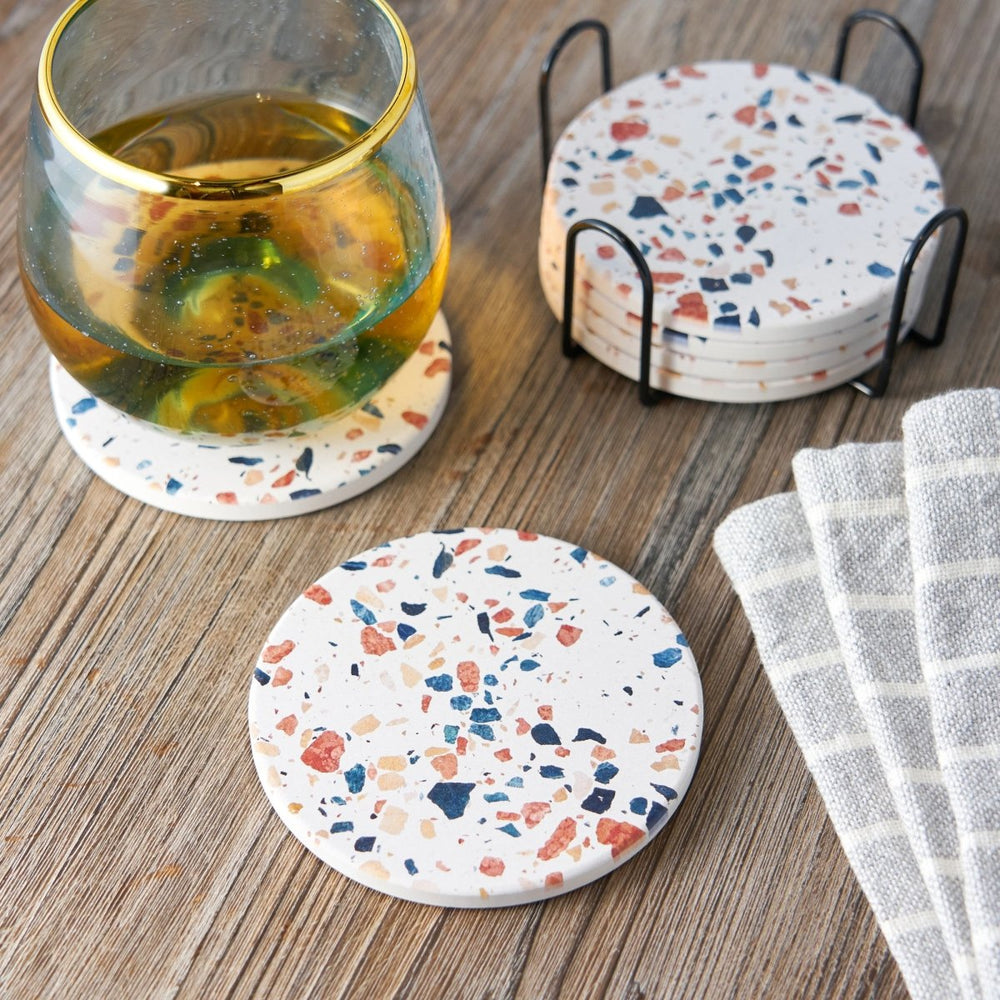 
                      
                        Twine Terrazzo Stoneware Coasters, Set of 6 - lily & onyx
                      
                    