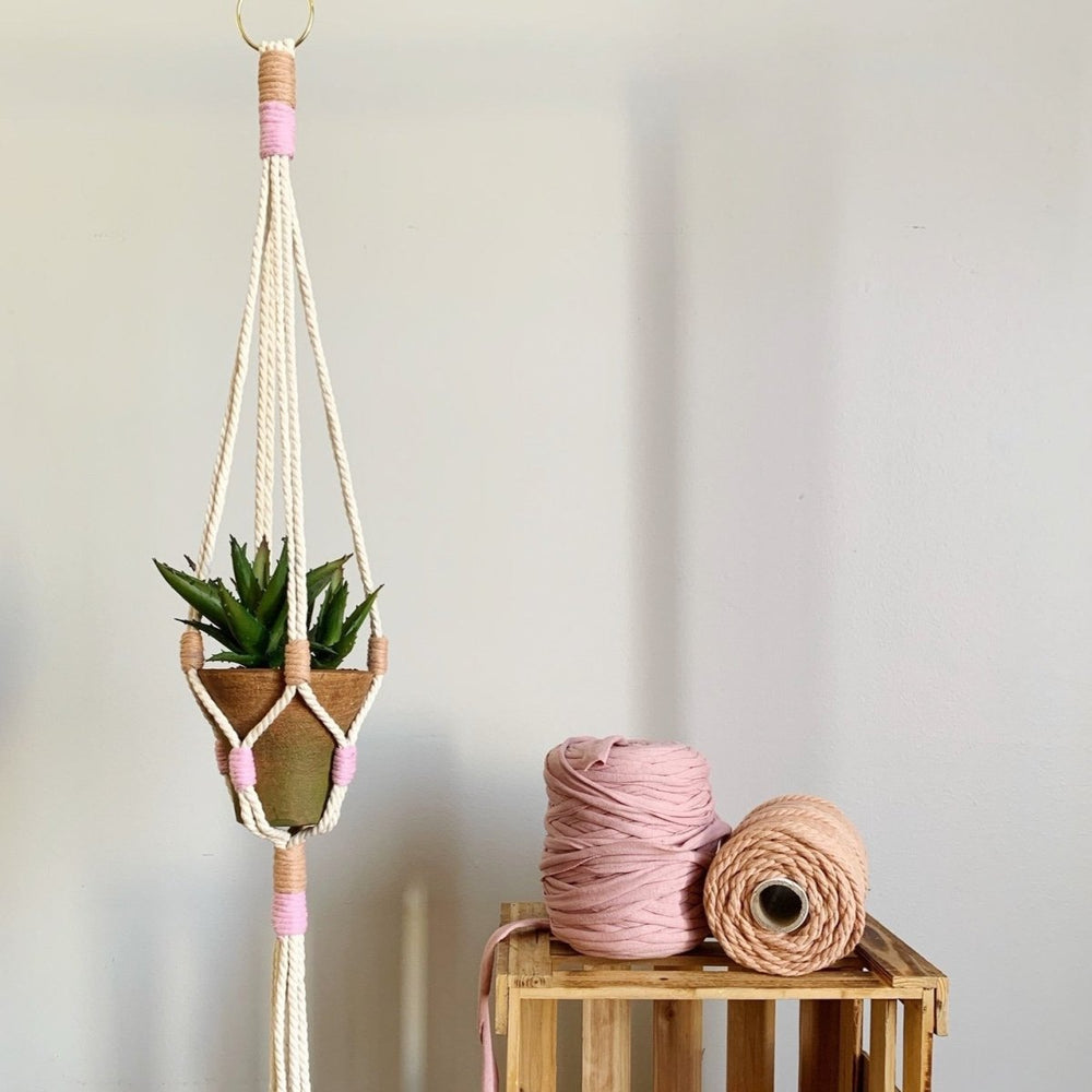 
                      
                        I Would Rather Knot Think Pink Macrame Plant Hanger - lily & onyx
                      
                    