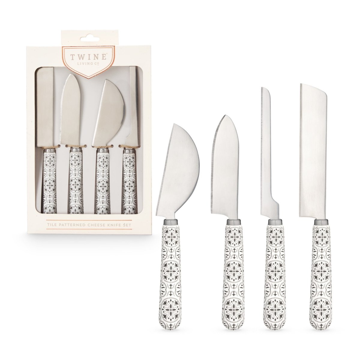 Twine Tiles Stainless Steel Cheese Knife Set - lily & onyx