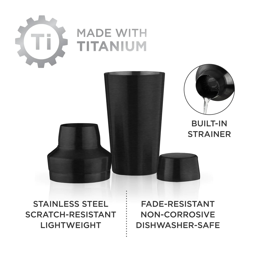 Viski Titanium & Stainless Steel 18.5 Oz Cocktail Shaker - lily & onyx