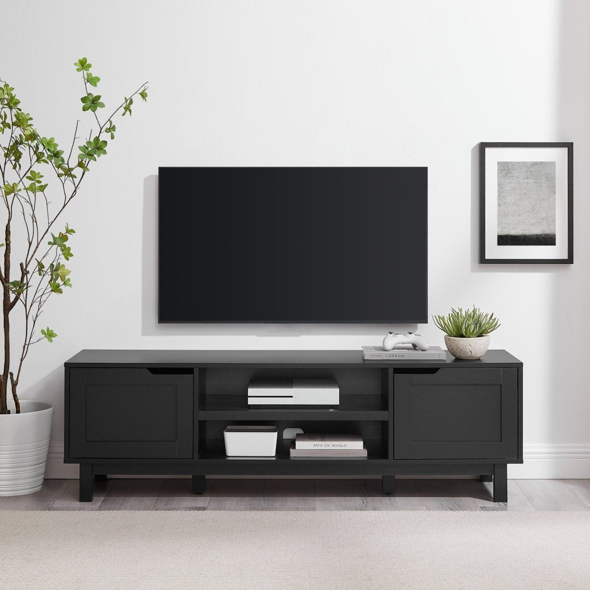 Walker Edison Tromso Modern 2-Door TV Stand for TVs up to 65” - lily & onyx