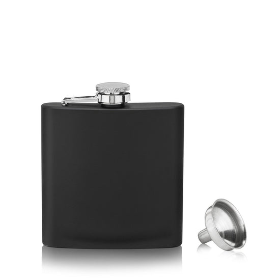 TRUE TrueFlask™ 6oz Matte Black Stainless Steel Flask - lily & onyx