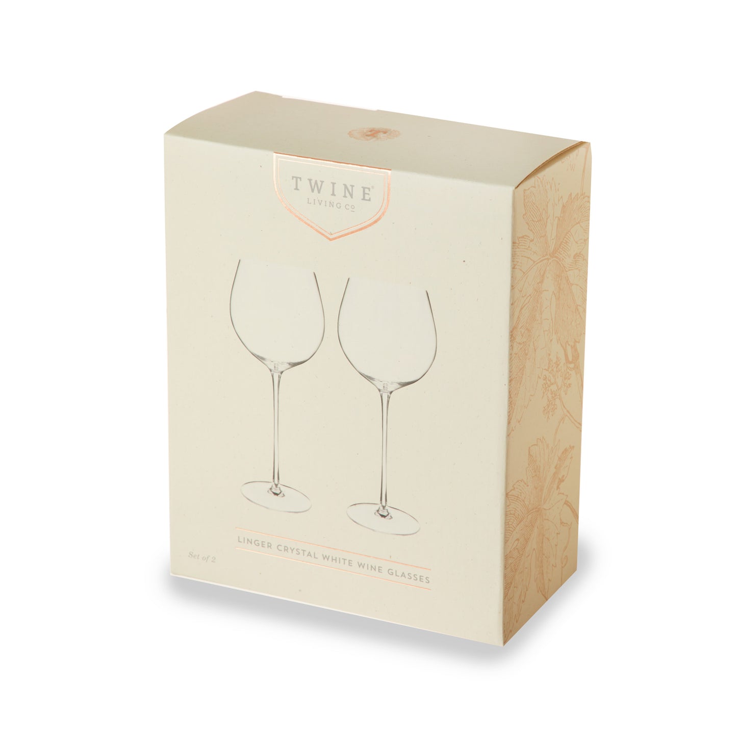 Twine Linger Crystal White Wine Glass, Set of 2 - lily & onyx