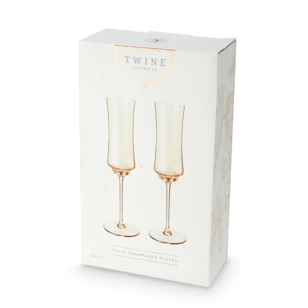 
                      
                        Twine Tulip Champagne Flutes in Amber, Set of 2 - lily & onyx
                      
                    