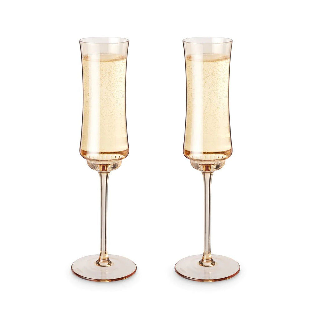 
                      
                        Twine Tulip Champagne Flutes in Amber, Set of 2 - lily & onyx
                      
                    