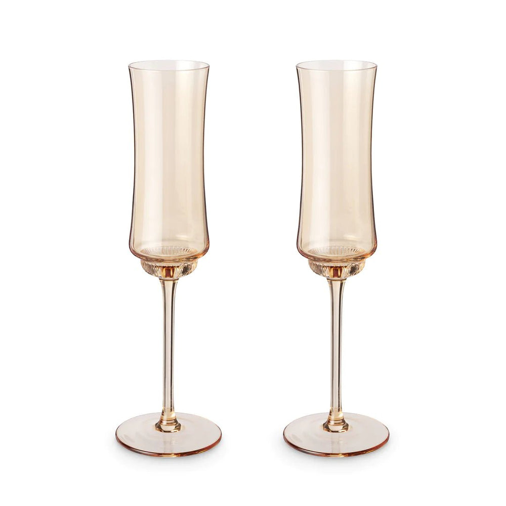 
                      
                        Twine Tulip Champagne Flutes in Amber, Set of 2 - lily & onyx
                      
                    