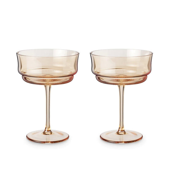 Pink & Gold Coupe Cocktail Glasses (Set of 2)