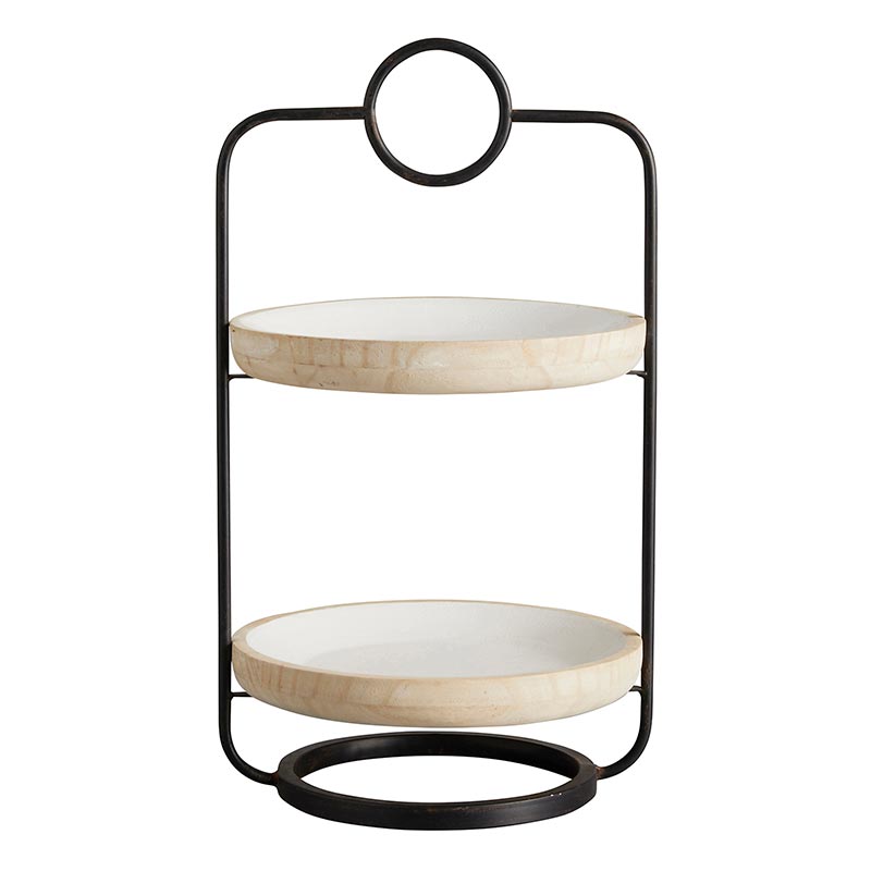 Load image into Gallery viewer, 47th &amp;amp; Main Two Tier Metal and Wood Stand - lily &amp;amp; onyx
