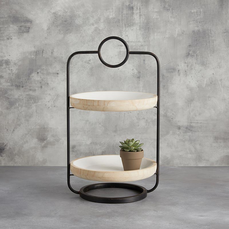 
                      
                        47th & Main Two Tier Metal and Wood Stand - lily & onyx
                      
                    