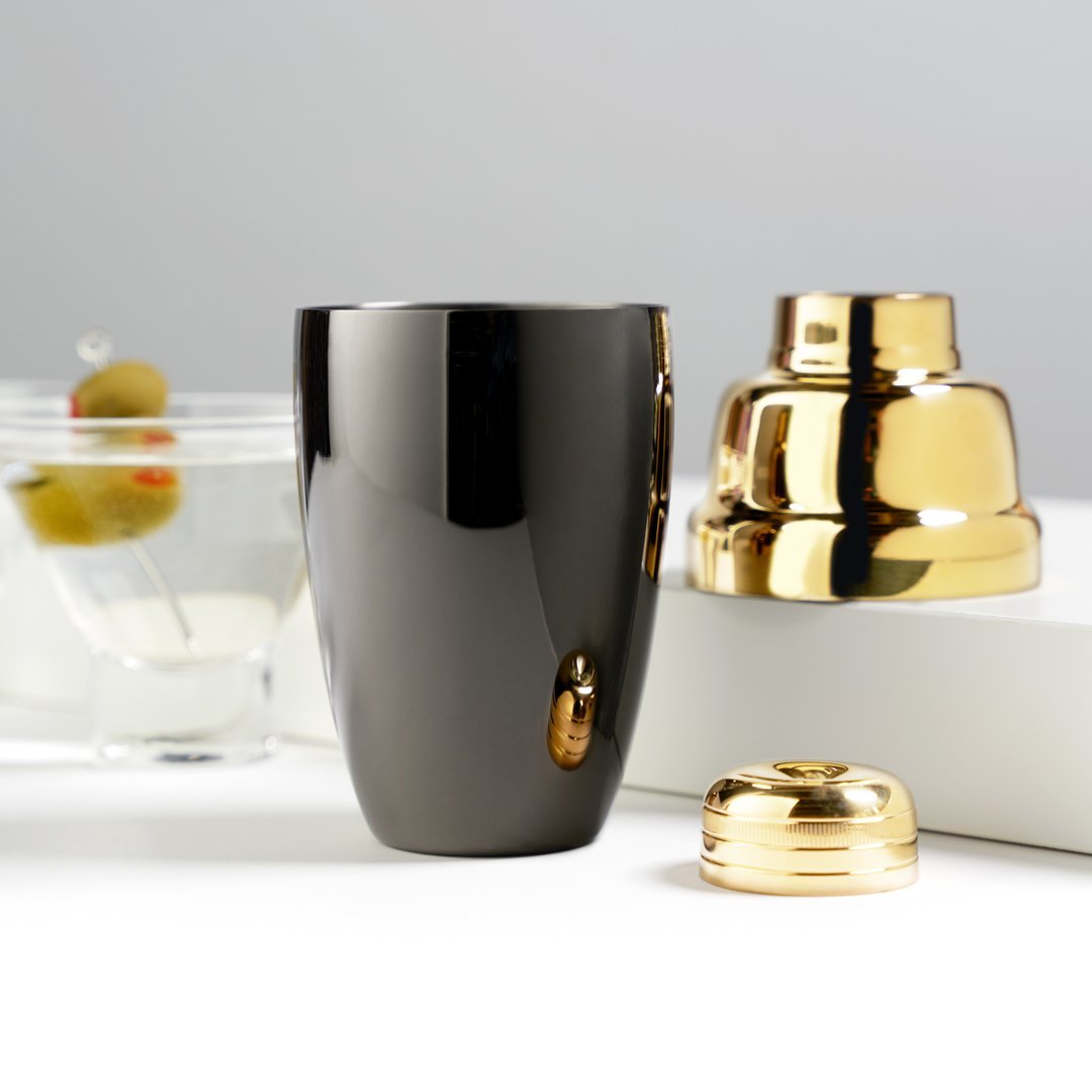 Viski Two Toned Gold & Gunmetal 17oz Heavyweight Shaker - lily & onyx