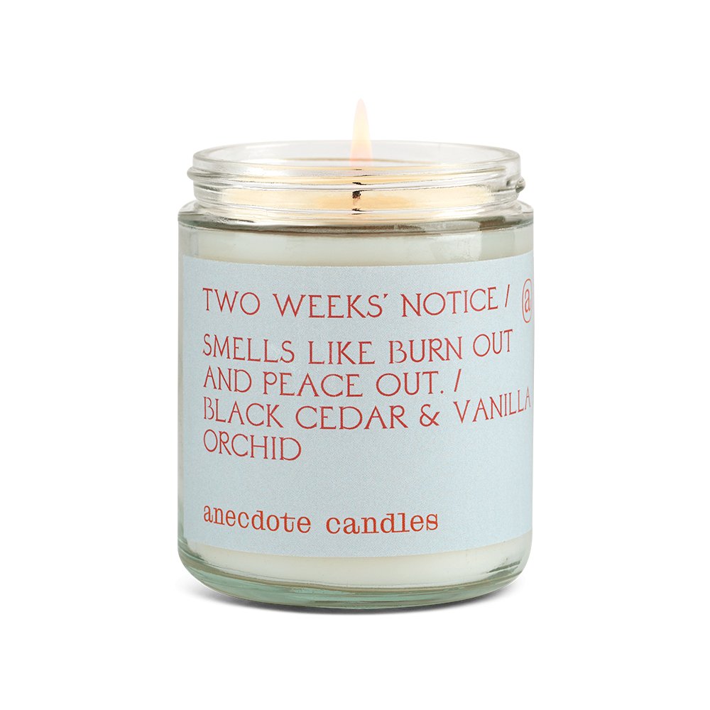 Anecdote Candles Two Weeks Notice Candle - lily & onyx