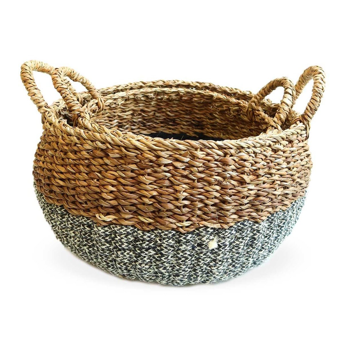 KORISSA Ula Floor Basket, Black - lily & onyx