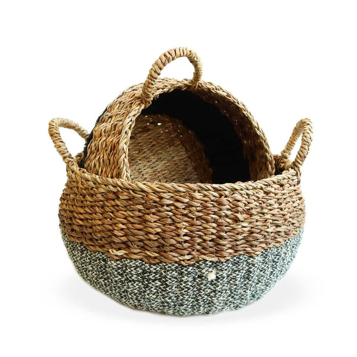 KORISSA Ula Floor Basket, Black - lily & onyx