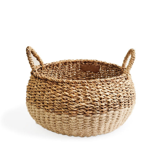 KORISSA Ula Floor Basket, Natural - lily & onyx