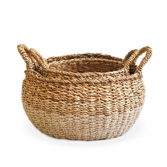 KORISSA Ula Floor Basket, Natural - lily & onyx