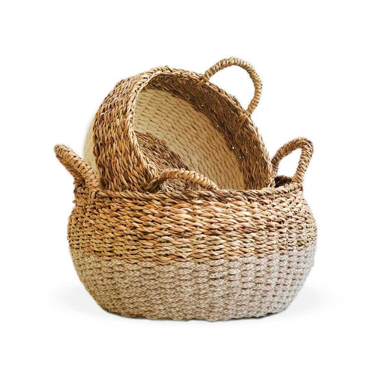 KORISSA Ula Floor Basket, Natural - lily & onyx