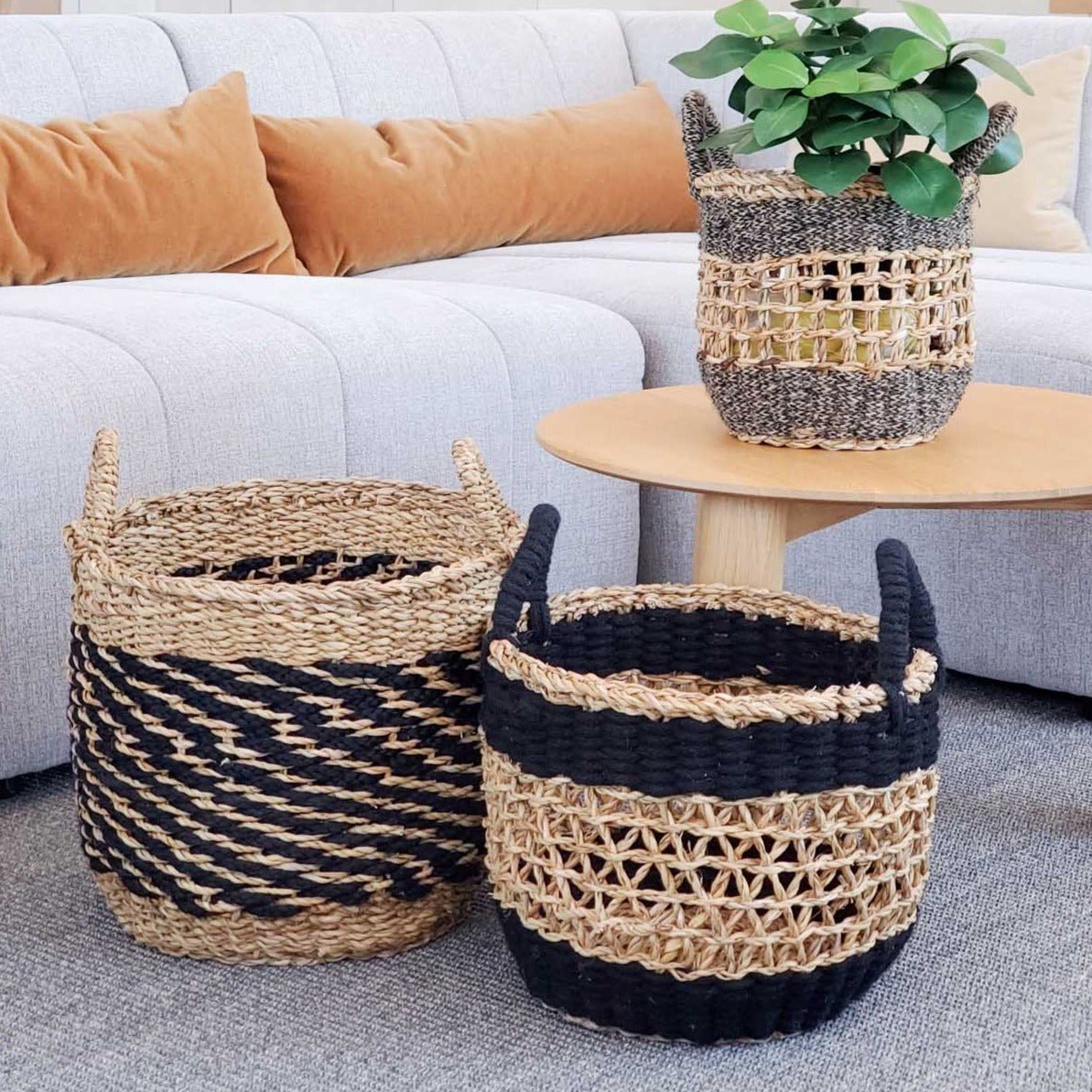 KORISSA Ula Mesh Basket, Black - lily & onyx