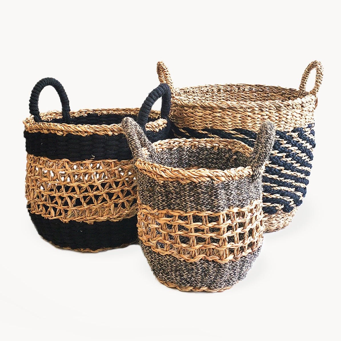 KORISSA Ula Mesh Basket, Black - lily & onyx